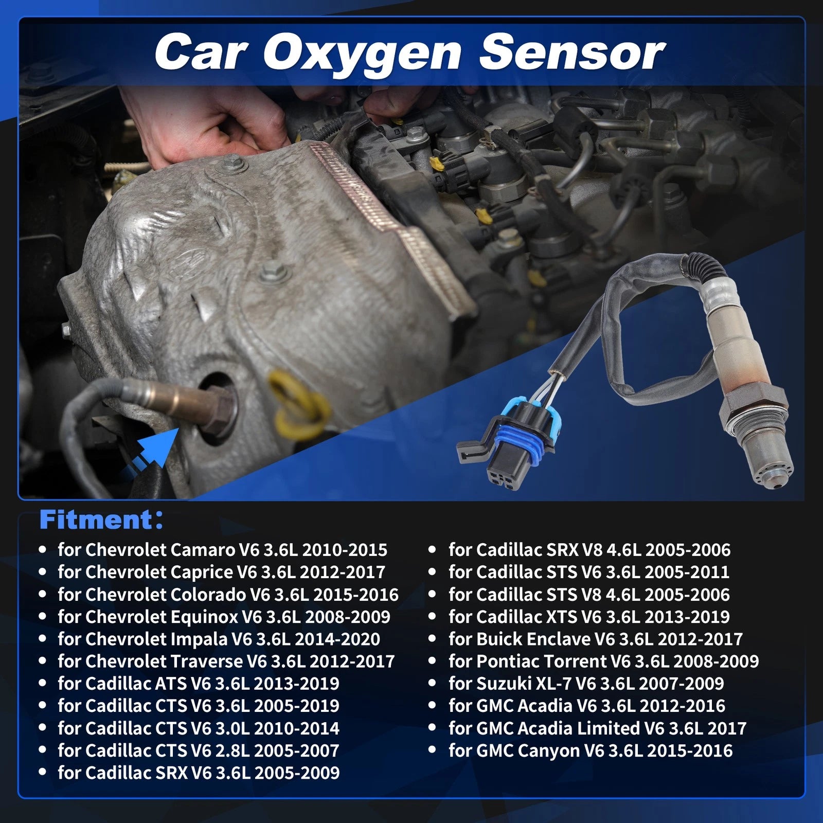 Oxygen Sensor for Cadillac CTS V6 3.6L (2005–2019) 1pcs