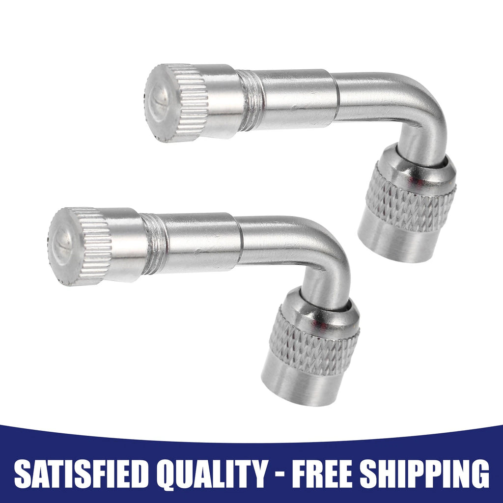 Tyre Valve Extension Adaptor Copper Nickel Plated Universal Pair (2)