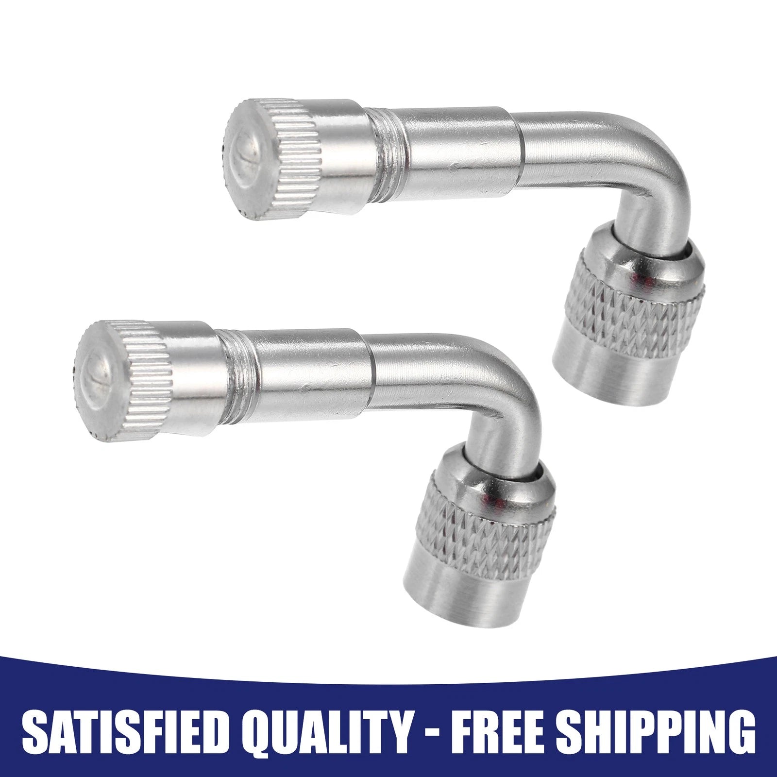 Tyre Valve Extension Adaptor Copper Nickel Plated Universal Pair (2)