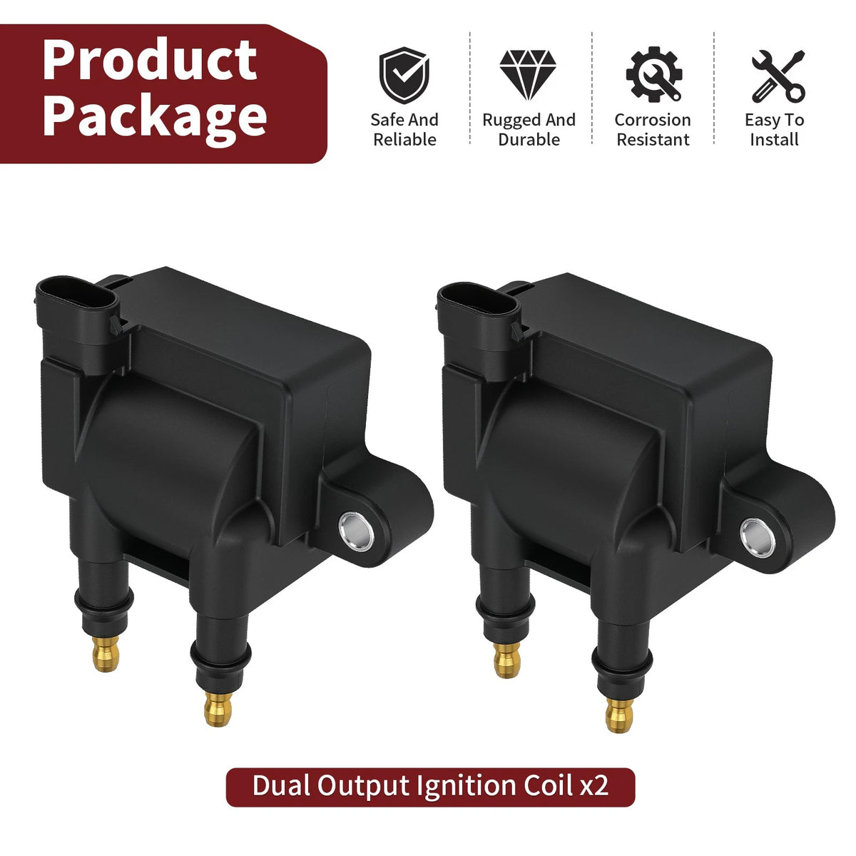 2X Ignition Coil 8M0029482 300-8M0044991 for Mercury Outboard (35HP–450HP)