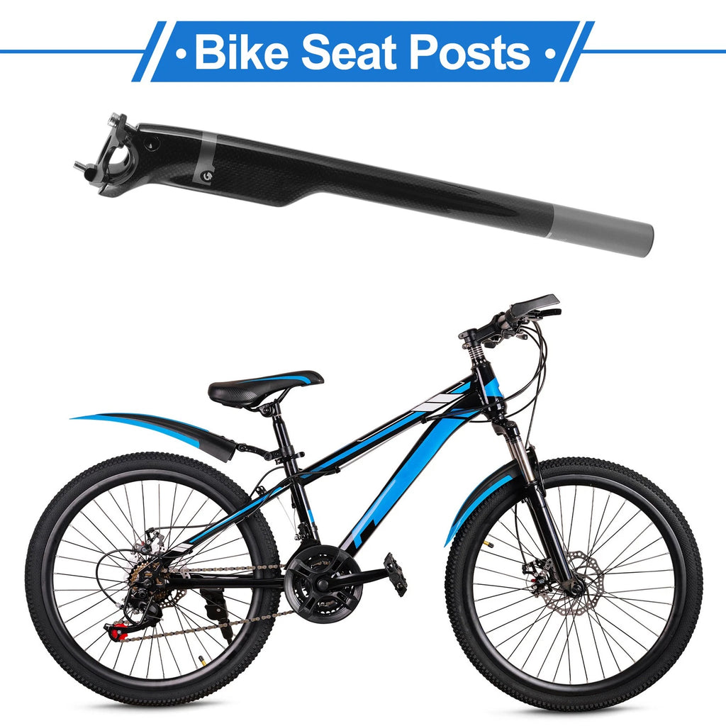 Adjustable Seat Post for Bike 27.2 x 400mm Two Bolt Gloss Black (Gray)