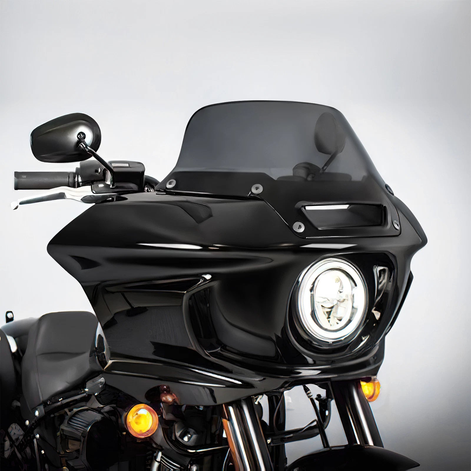 Black Headlight Fairing Windshield for Harley FXLRST (2022–2025)