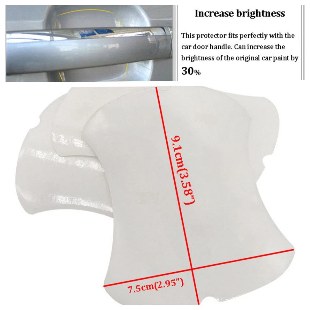 8Pcs Clear 3M Door Cup Handle Scratch Protection Film for