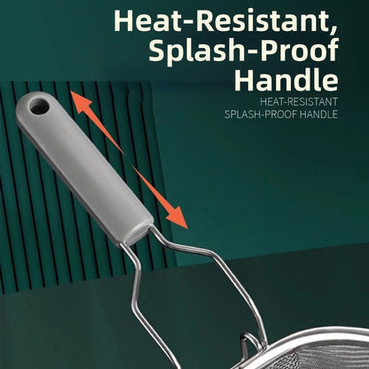 Safe Stainless Steel Fry Basket with Foldable Handle for Kitchen Use