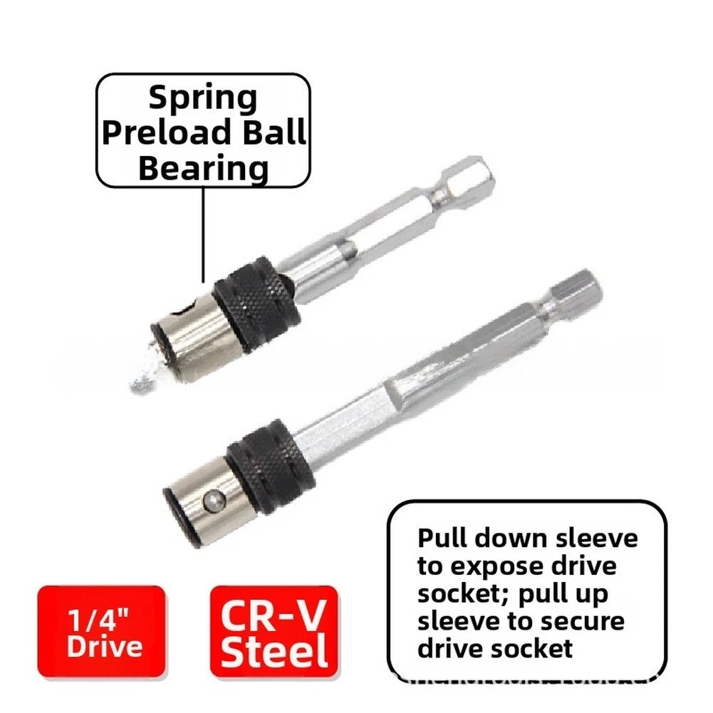 Quick Lock Manual Bit Holder Extension Bar for Socket Set (9 Piece)