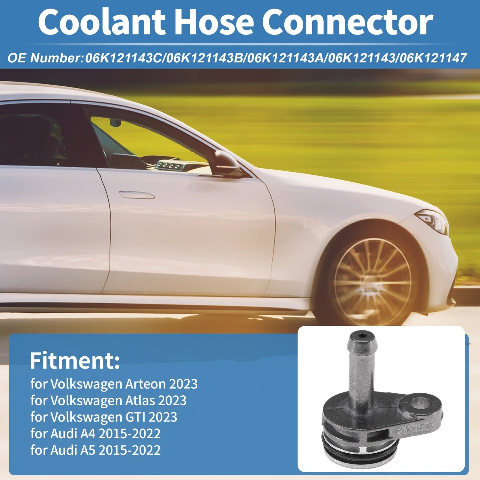 Engine Coolant Hose Connector OEM Replacement for Volkswagen Arteon (2019–2023)