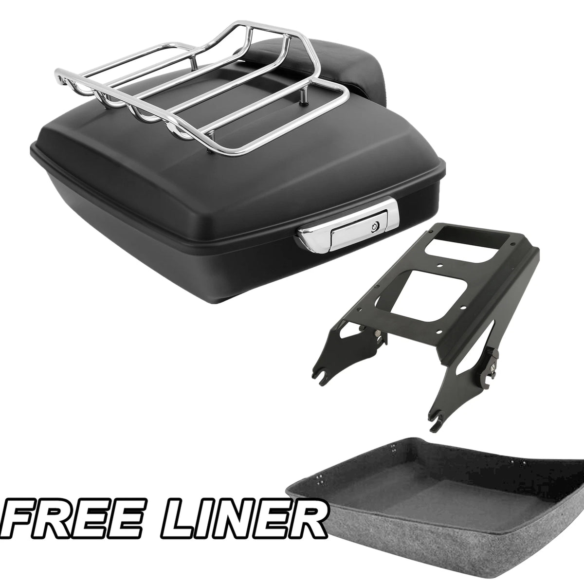 Chopped Trunk Backrest Pad Mount Rack for Harley Touring (2009–2013)
