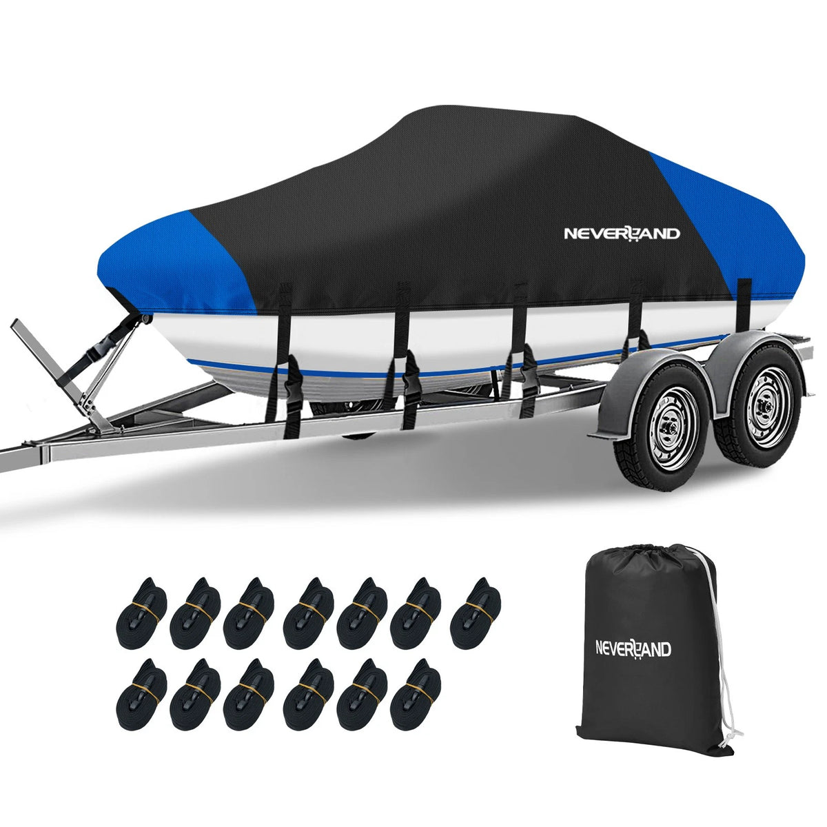 Boat Cover Waterproof for V-Hull Speedboat 14ft 15ft 16ft