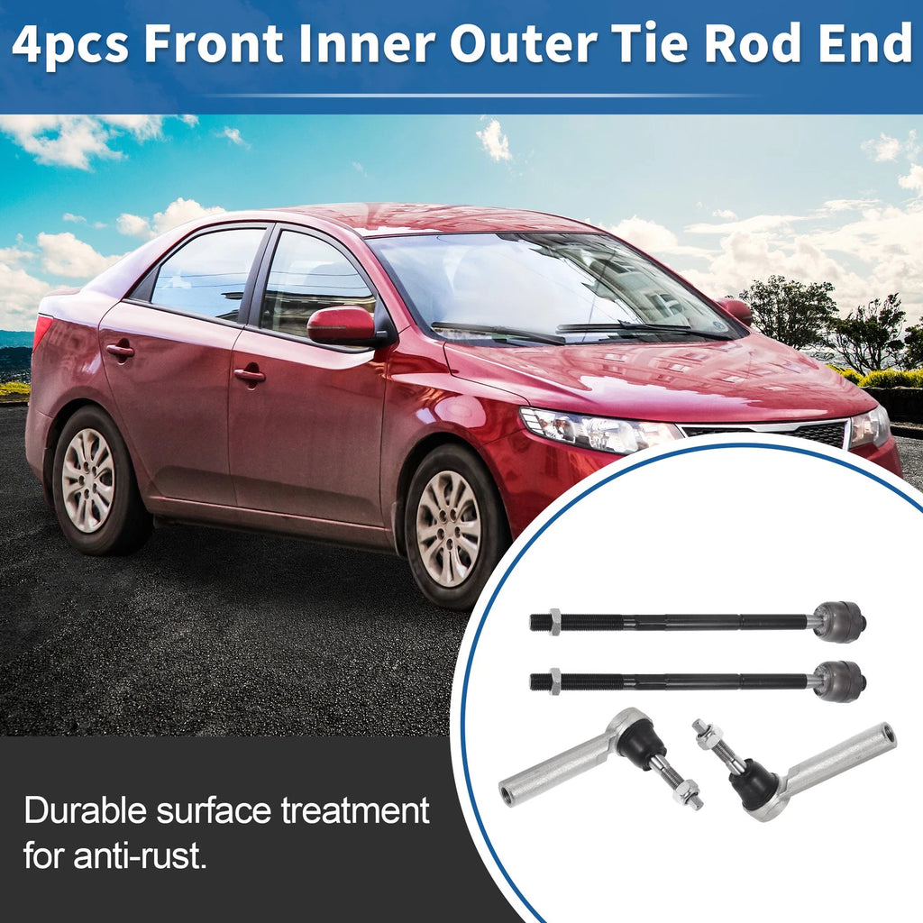 4pc Front Inner Outer Tie Rod End Links for Cadillac Escalade (2007–2014)