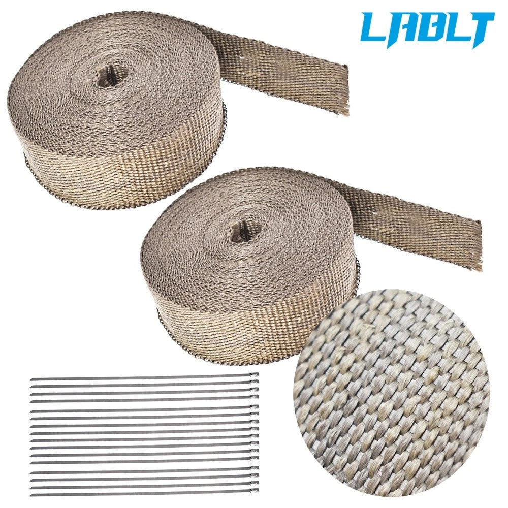 2" × 50ft Thermal Header Pipe Tape for Exhaust Wrap (Includes 20 Ties)