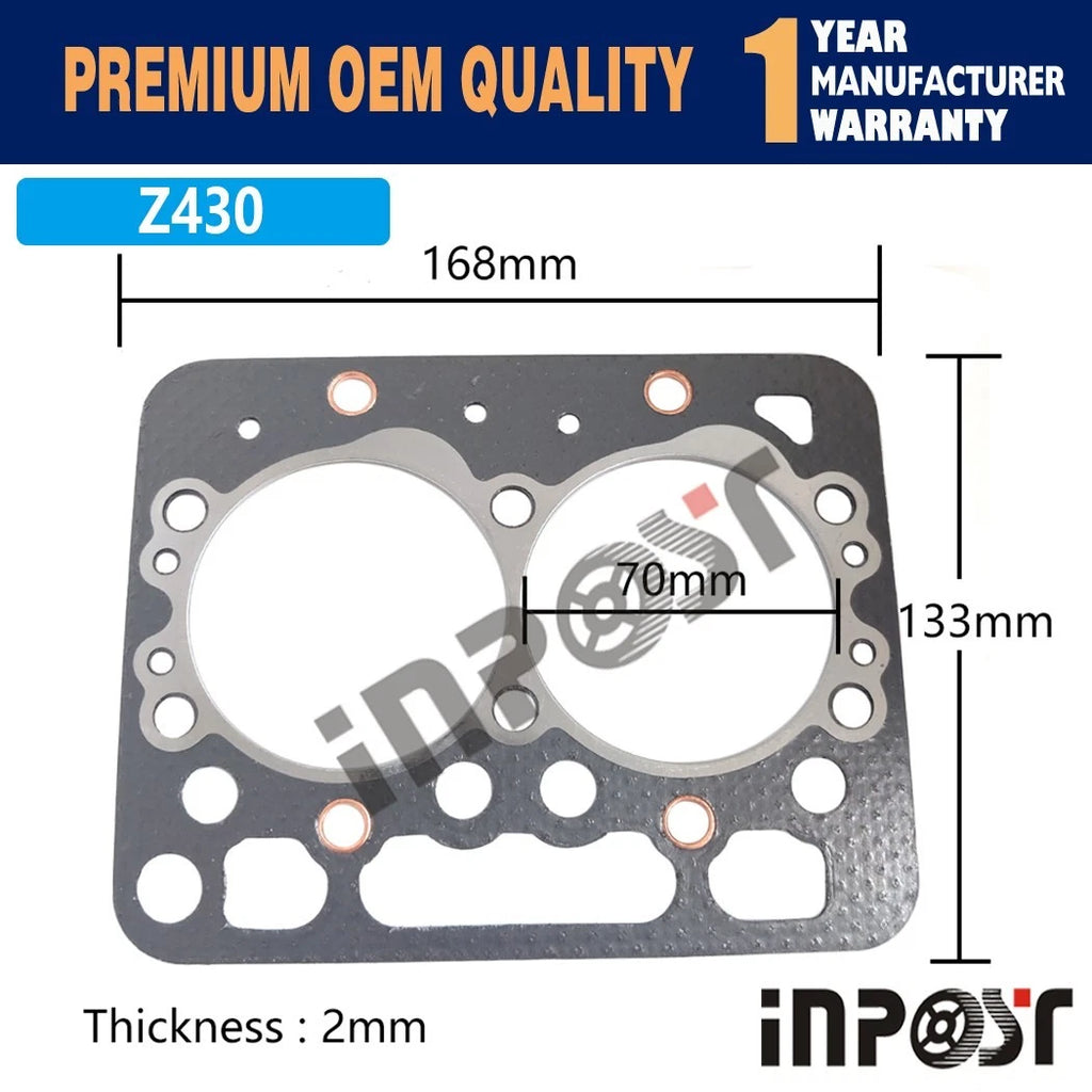 Cylinder Head Gasket for Kubota Z430 Engine (Graphite)