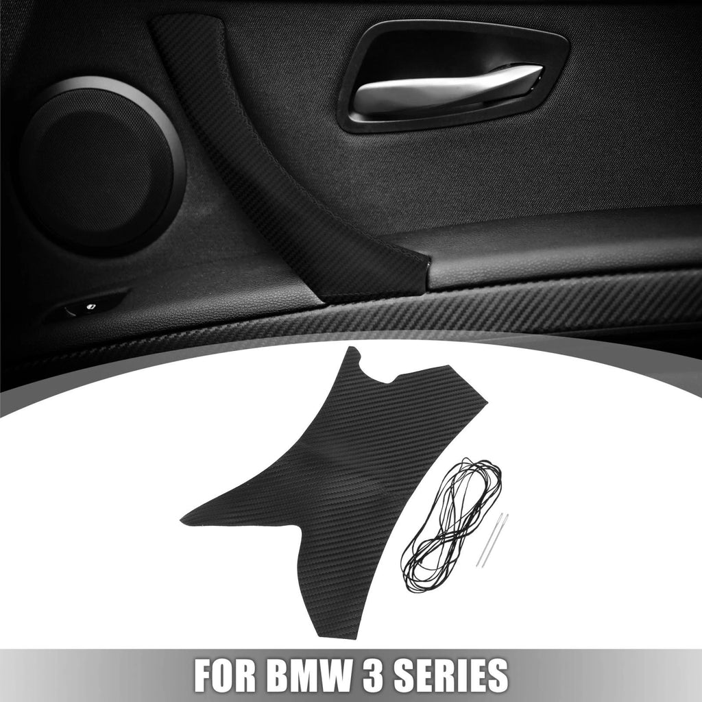 Interior Door Handle Strap Cover Carbon Fiber Pattern for BMW E90 E91 E92 (2005–2013)