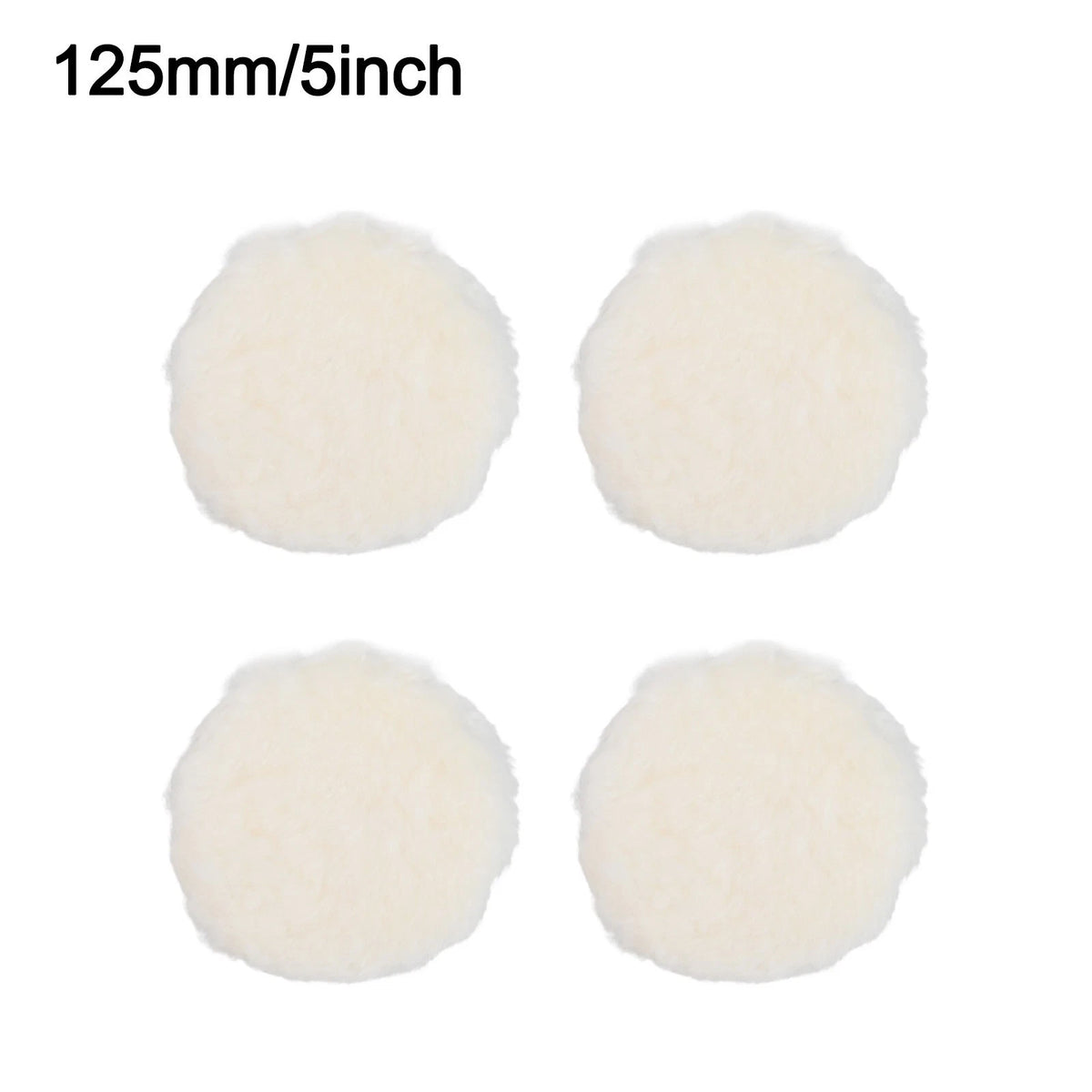 4pcs 125mm Lambswool Polishing Pads for Random Orbital Sander
