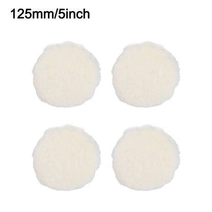 4pcs 125mm Lambswool Polishing Pads for Random Orbital Sander