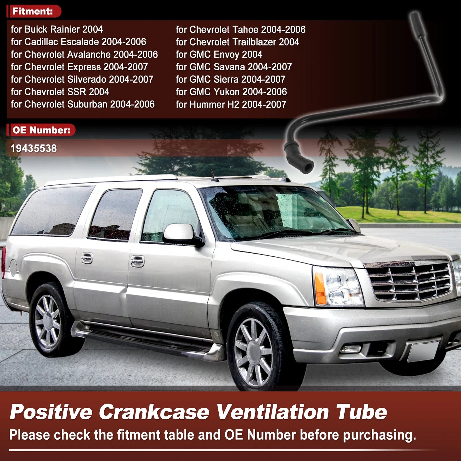 Positive Crankcase Ventilation Hose Replacement for Buick Rainier (2004–2007)