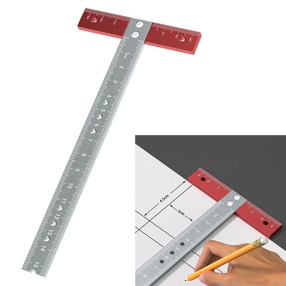 Aluminum Ruler Measurement Tool for Accurate Layout (Compact Design)