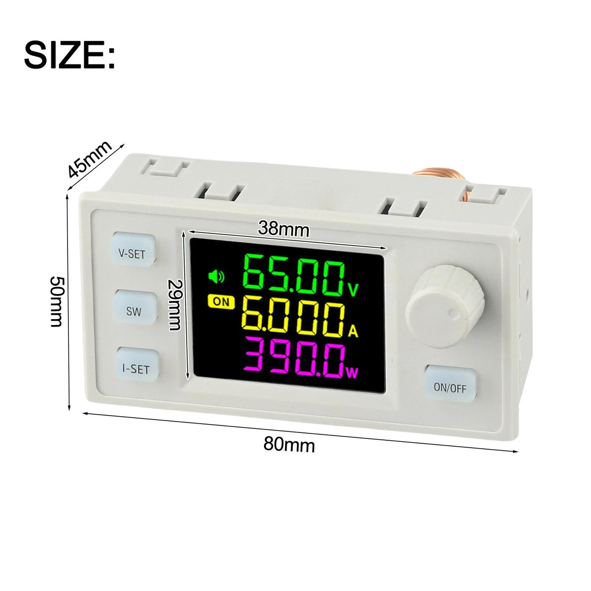 390W Adjustable DC Power Supply Module with Protection Mechanisms