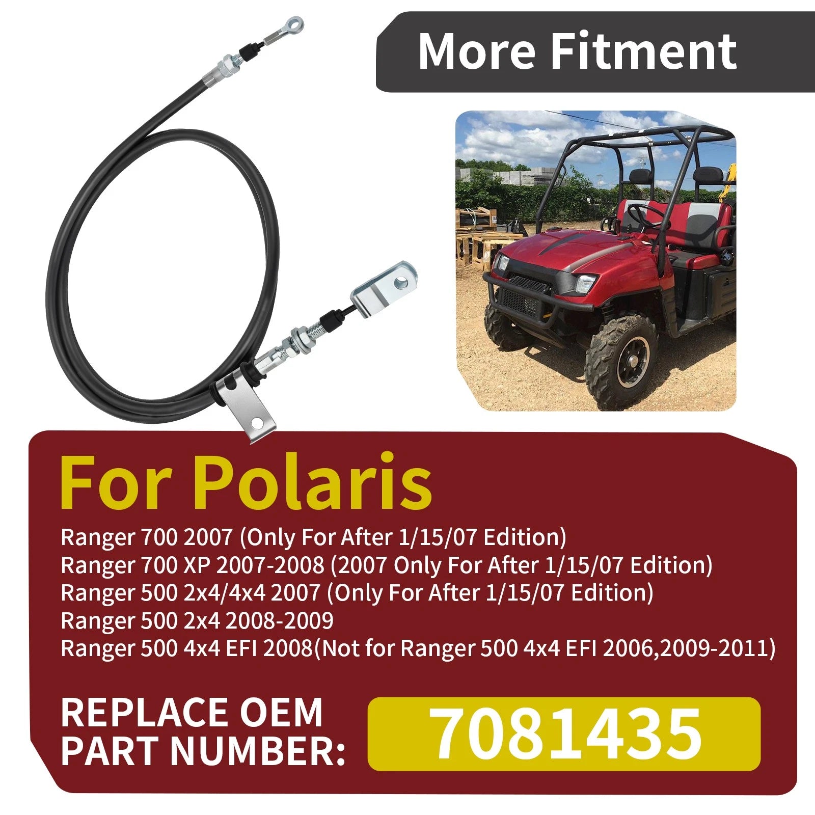 Parking Brake Cable for Polaris Ranger 700 (2007) 1/15/07 Edition