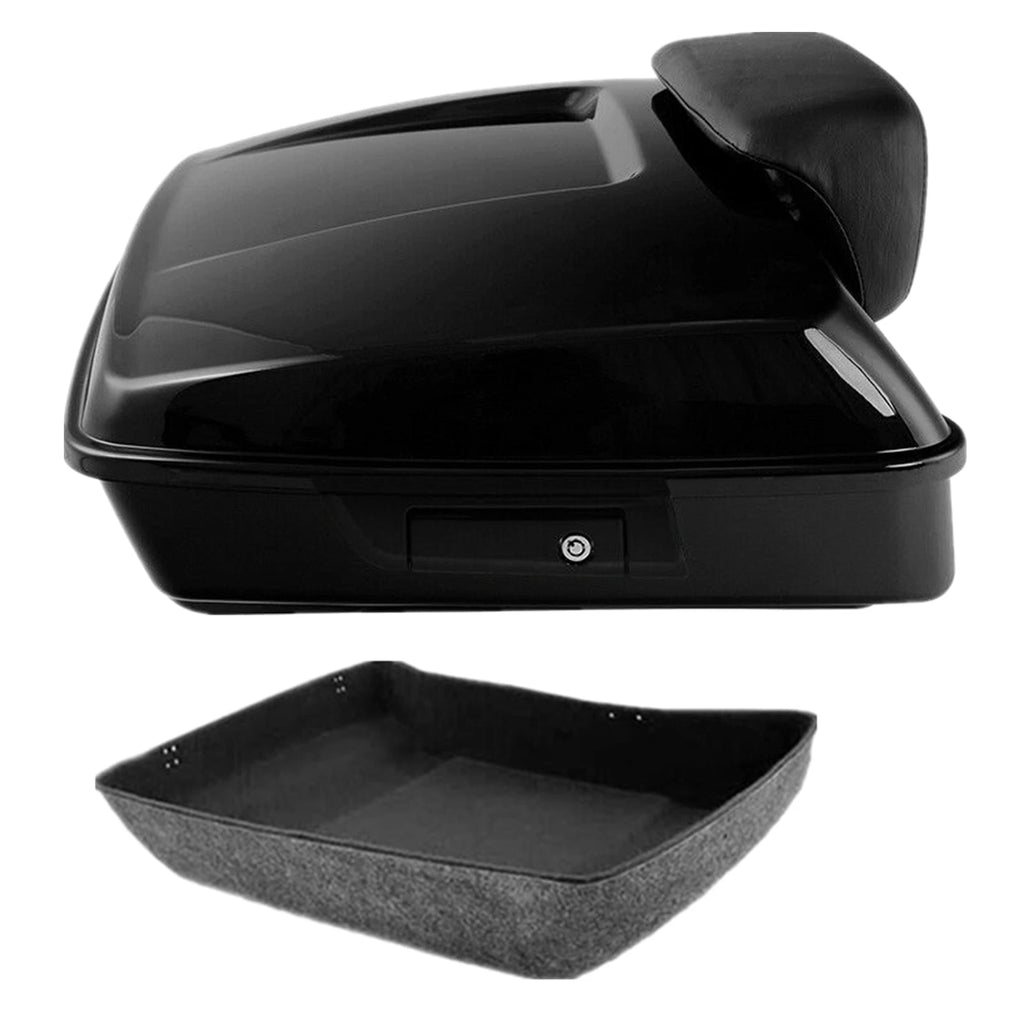 Black Chopped Trunk Latch Backrest Pad for Harley Touring (2014–2026)