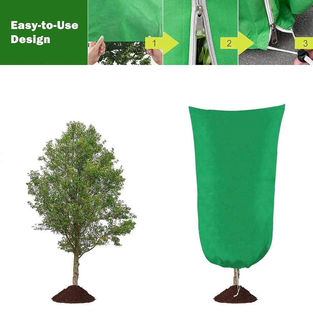 Large Frost Blanket with Drawstring and Zipper for Plants