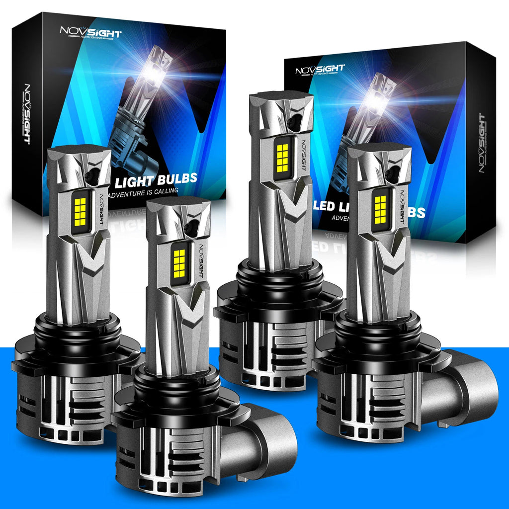 2X 9006 9005 LED Headlight Combo for NOVSIGHT (High Low Beam)