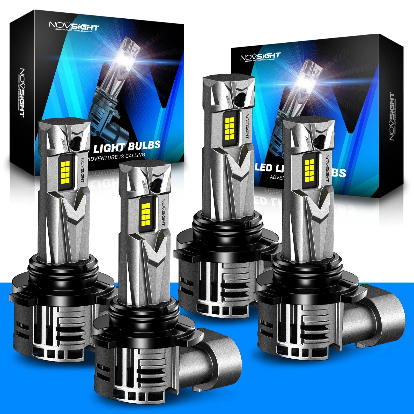 2X 9006 9005 LED Headlight Combo for NOVSIGHT (High Low Beam)