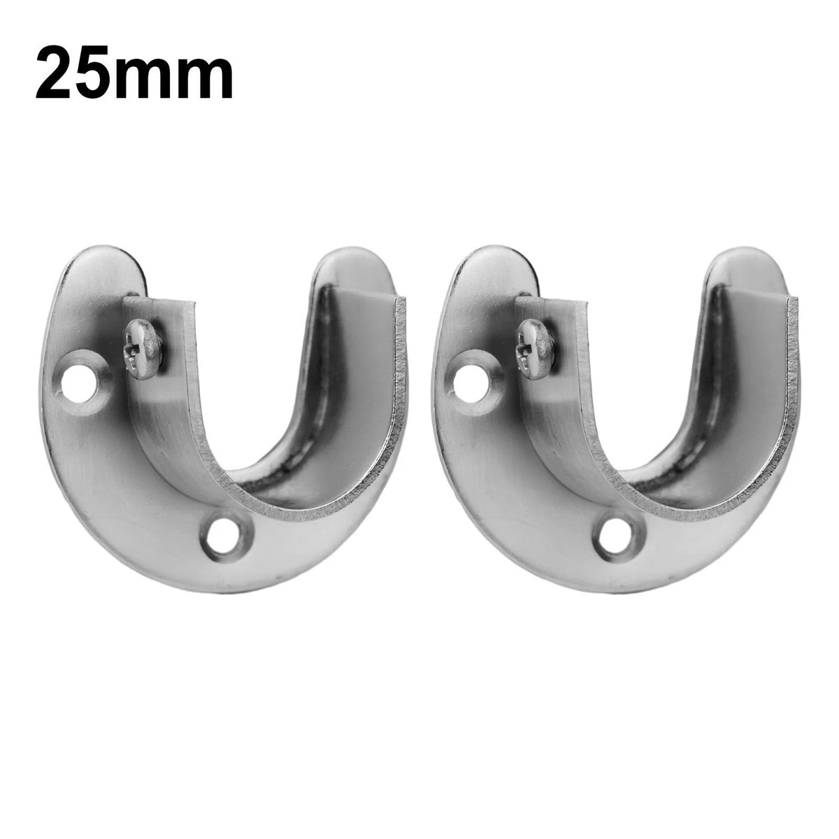 2X Flange Rod Holder for Bathroom Curtains
