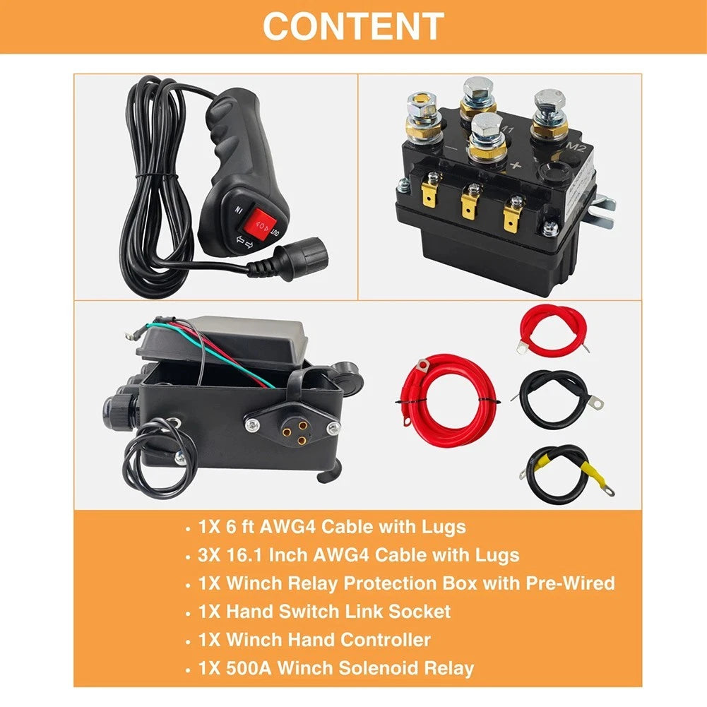 12V 500A Winch Relay Kit for Universal Applications (12V DC Input)