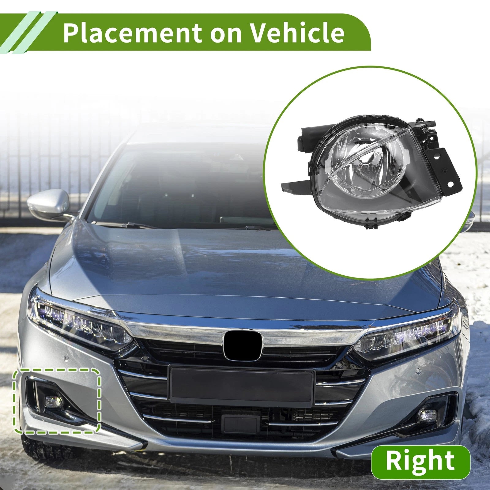 Right Fog Light Grill Replacement for BMW 330i Sedan (2006–2008) Clear