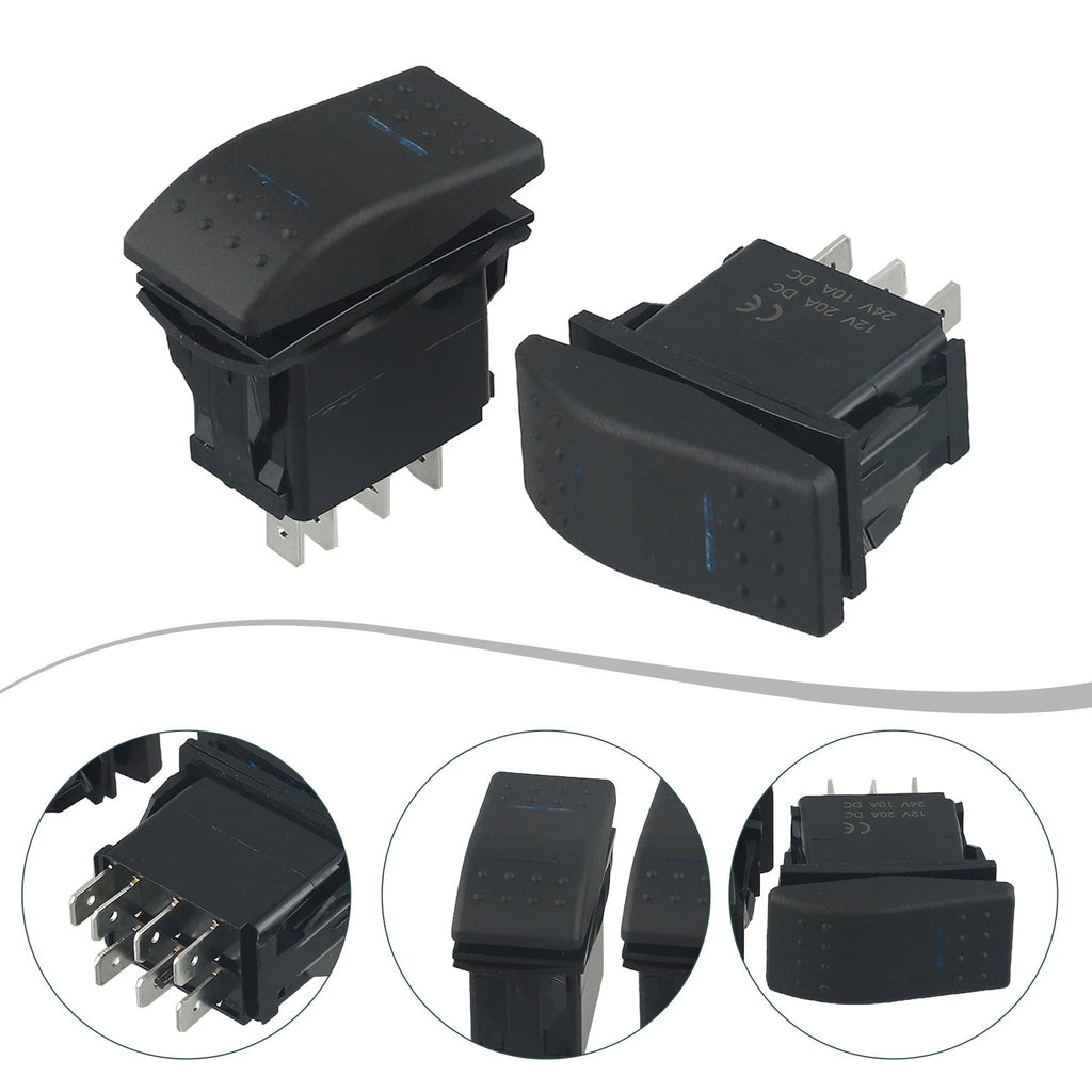 2X Momentary Switch for Boat DPDT ON OFF ON 12V 20A
