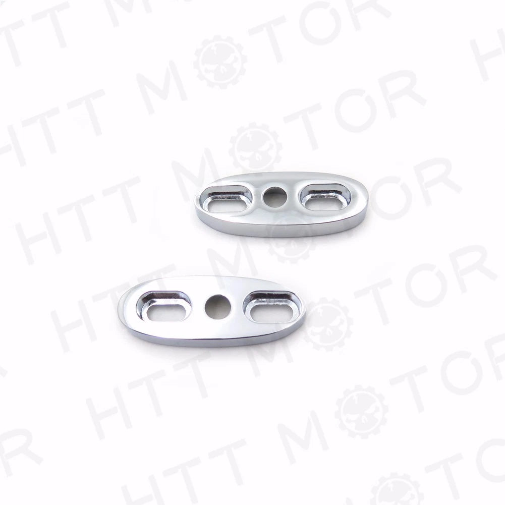 Chrome Motorcycle Mirror Block Off Plates for Universal Models (2.5" x 1")
