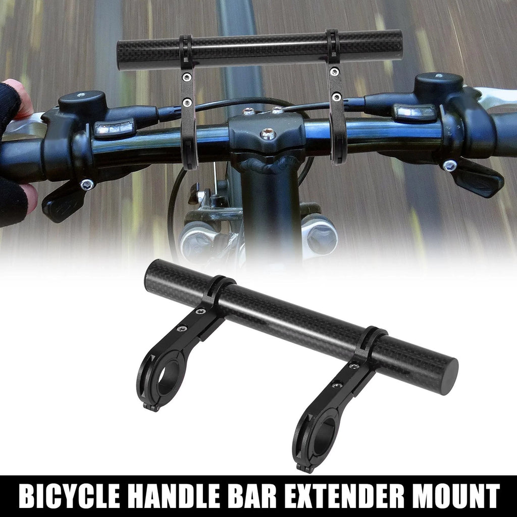 Aluminum Handlebar Extension Bracket for Bicycle Carbon Fiber Pattern Black (–)