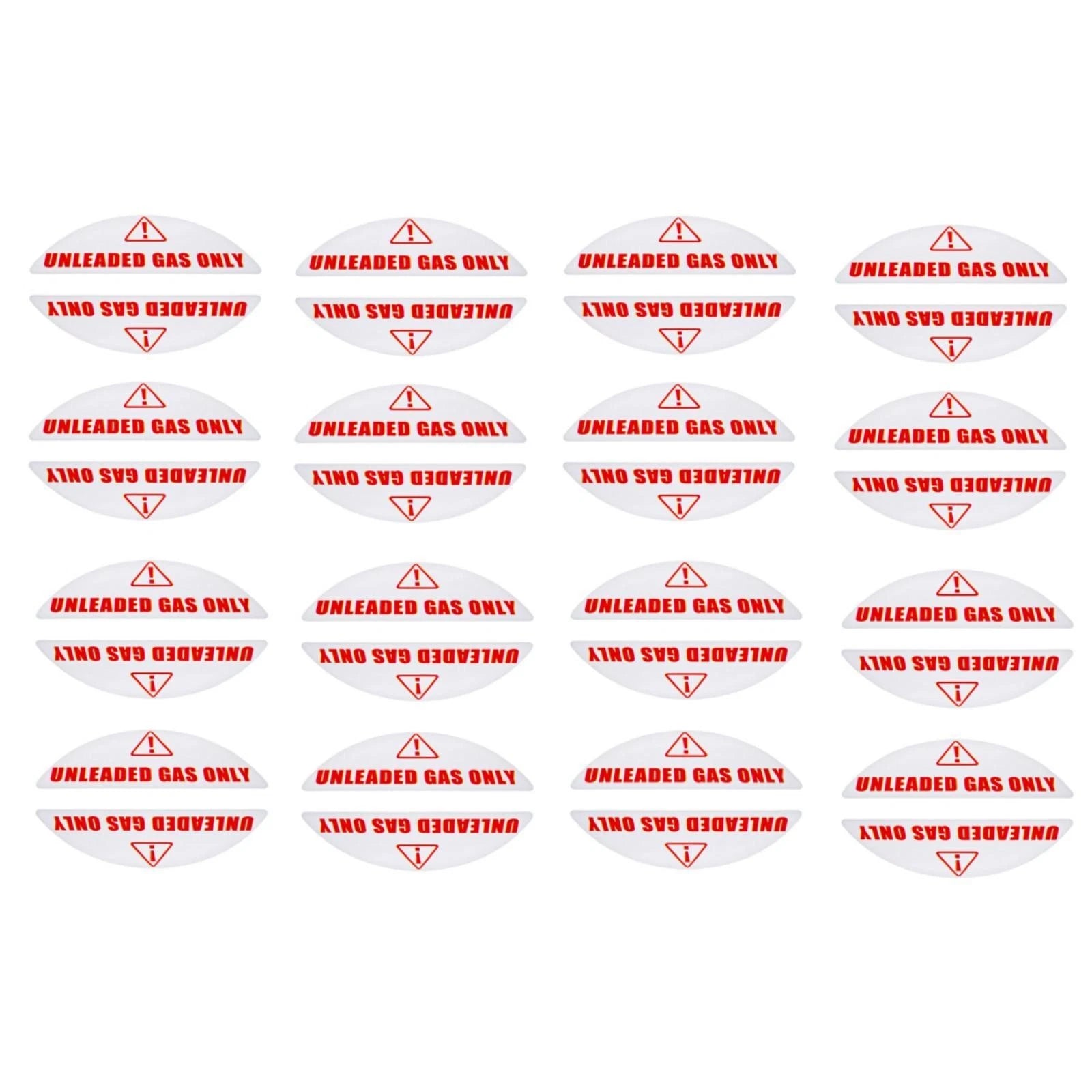 Set of 16 Universal Gas Cap Fuel Labels for Rental Cars