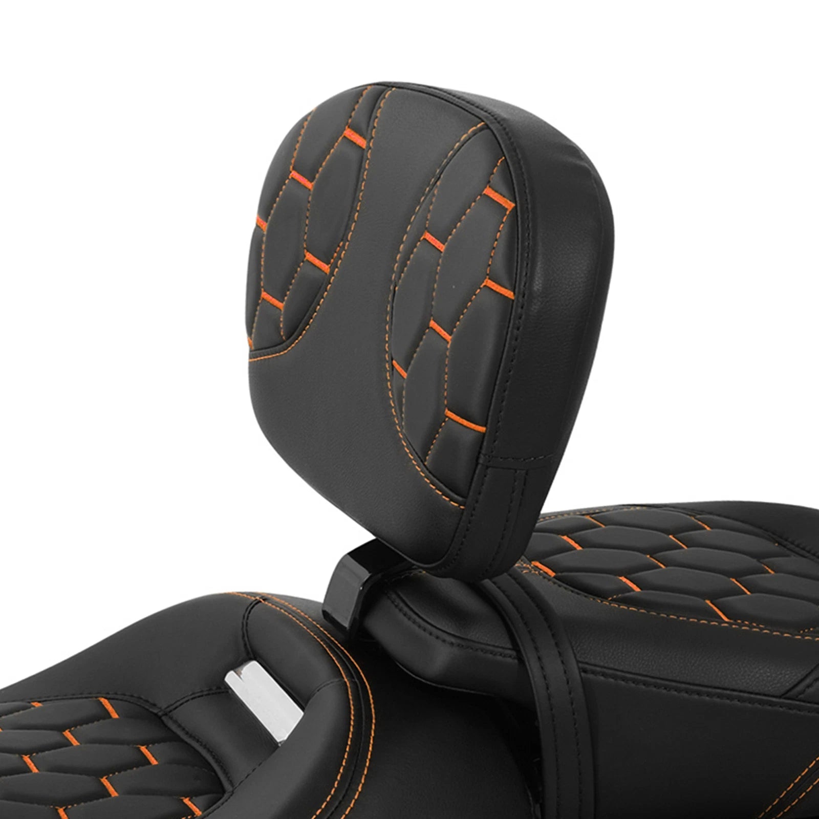 Front Driver Backrest for Harley Touring Street Glide (2009–2024) Black/Orange