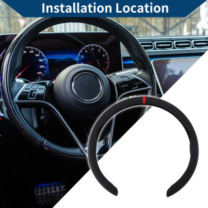 Steering Wheel Cover for ABS Car (14.96", Black Red)