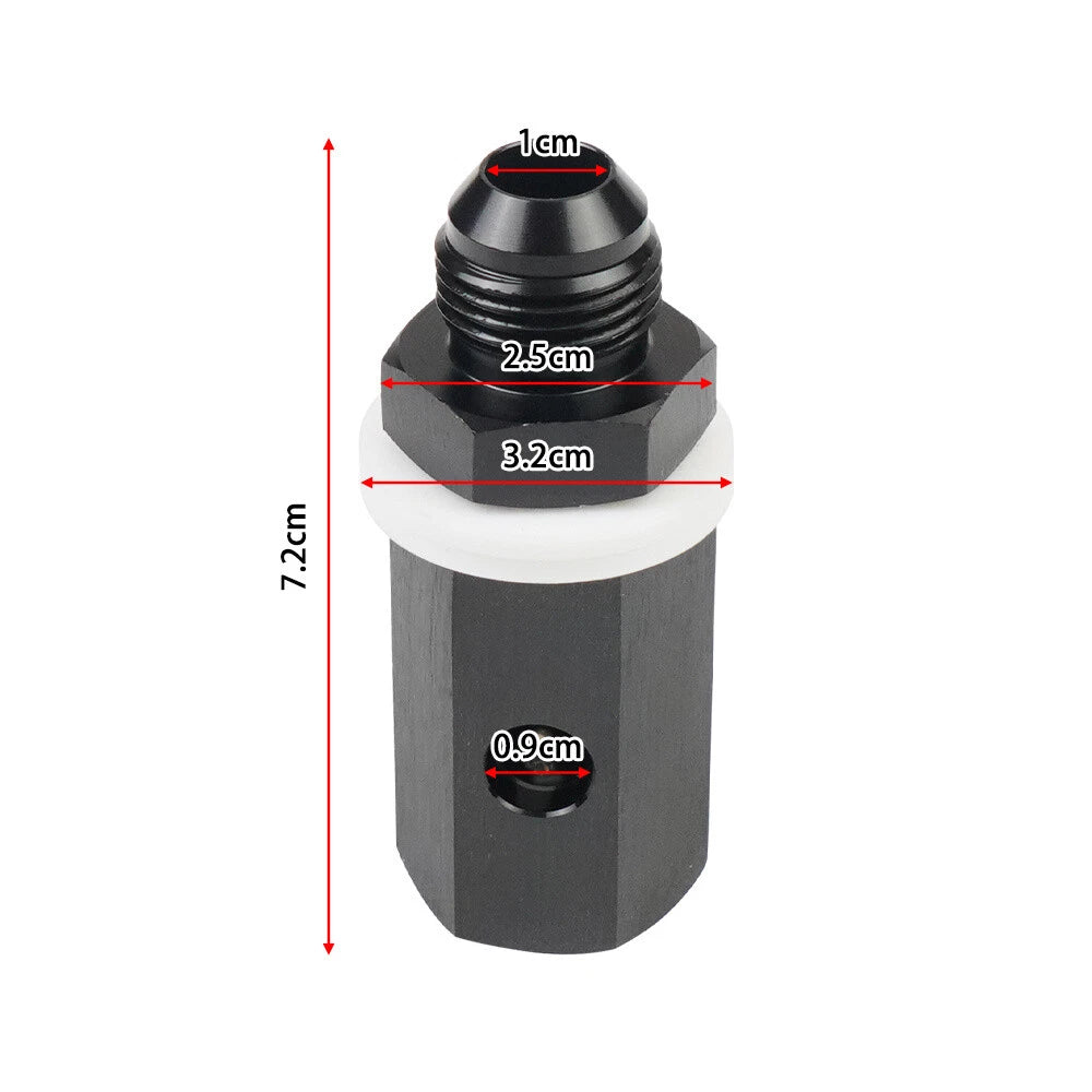 8AN Male Fuel Cell Tank Vent Valve for Universal Applications (7.2cm)