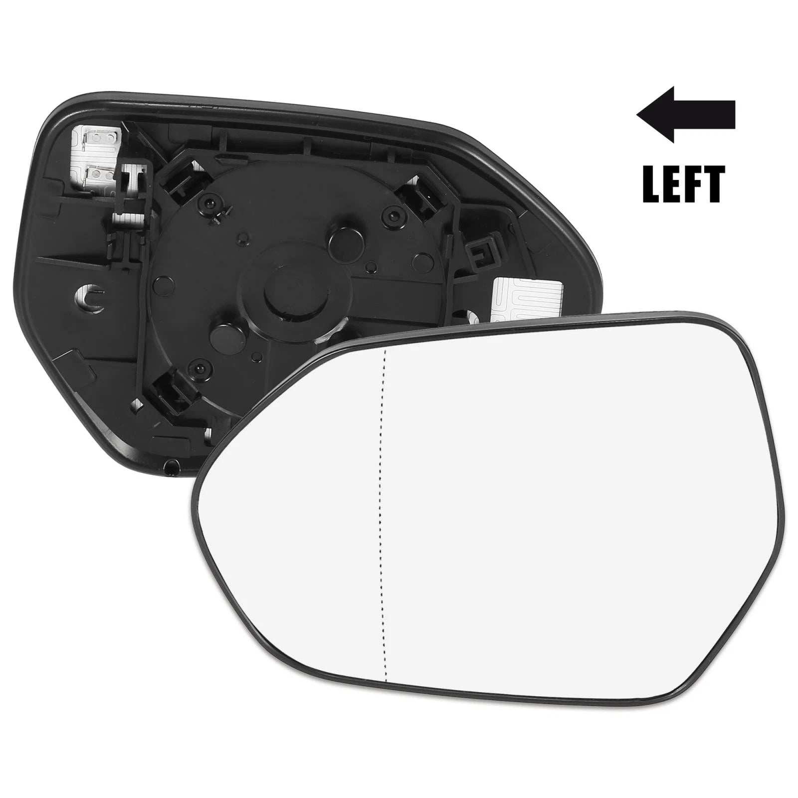 Left Side Heated Mirror Glass with Backing Plate for Toyota Prius (2010–2015)