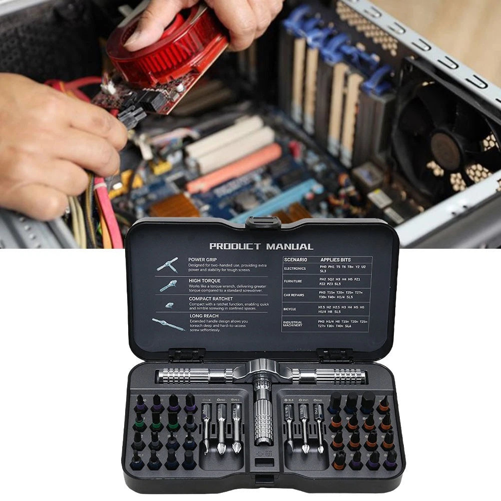 40-in-1 Magnetic Screwdriver Kit for Automotive Repair Tasks