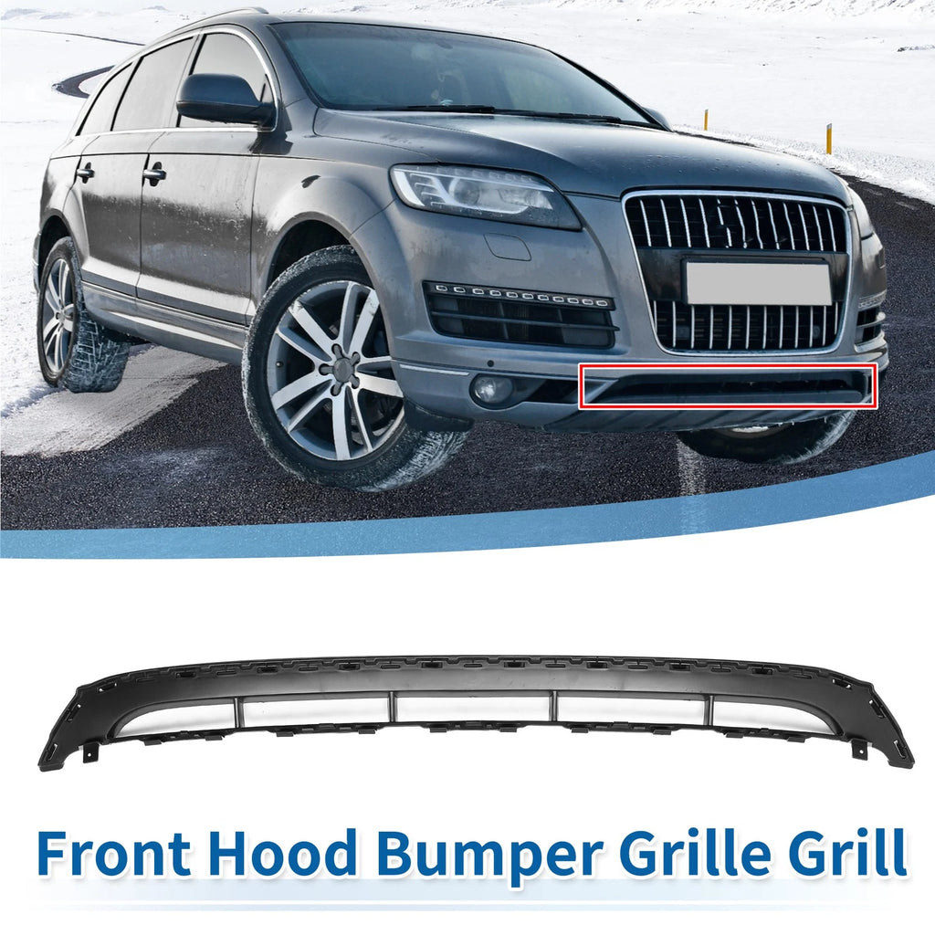 Front Lower Hood Bumper Grille for Audi Q7 (2010–2015) Black ABS Plastic