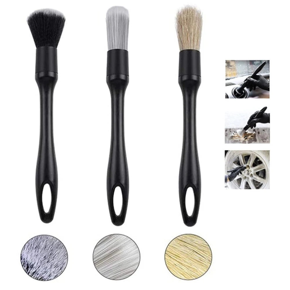 3Pack Car Detail Brush Set for Auto Detailing Cleaning Tools