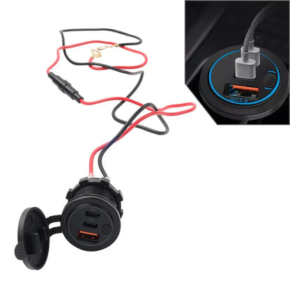 12V 24V QC PD Type C USB Fast Power Charger Socket for Car Boat RV Marine