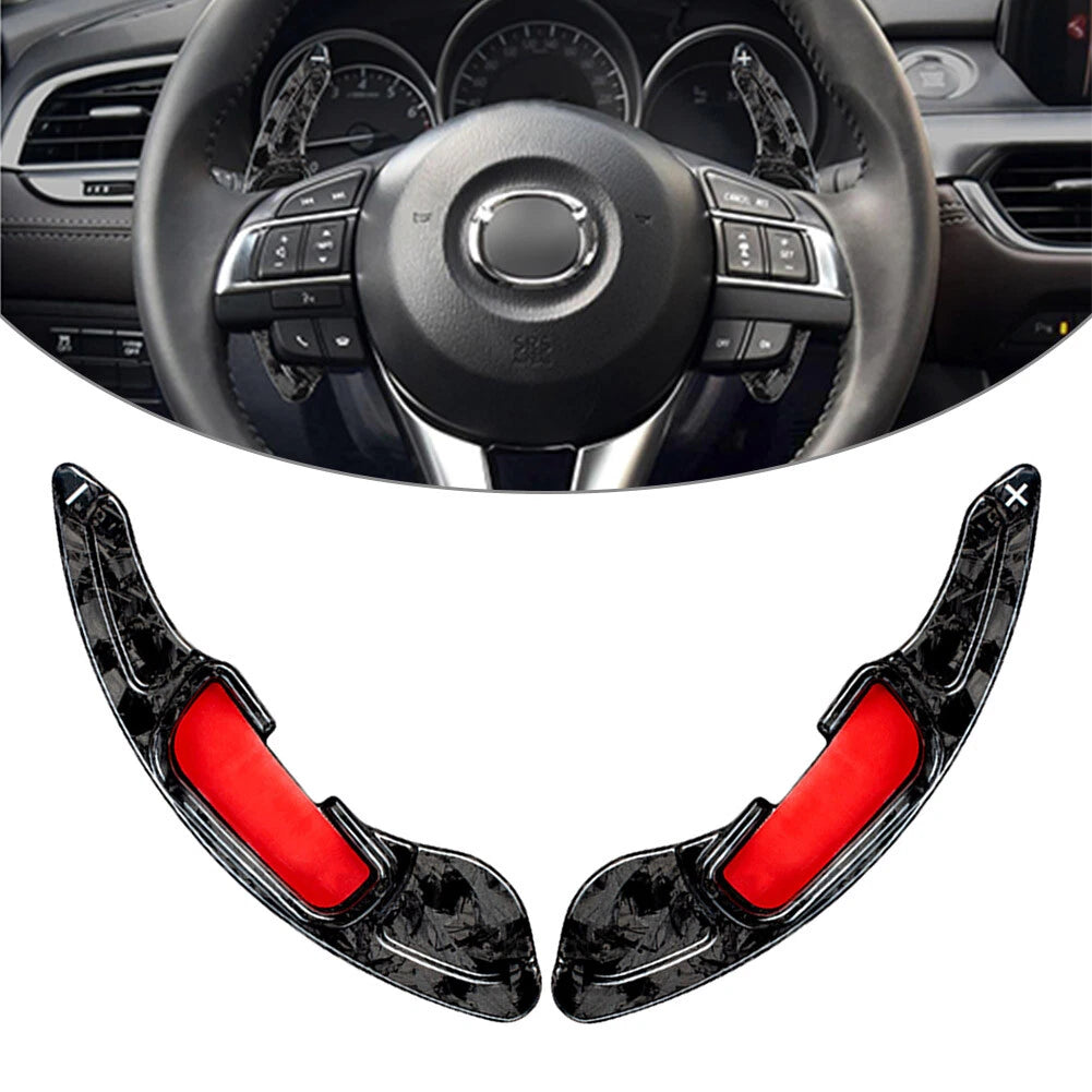 Carbon Fiber Paddle Shifter Extensions for Mazda CX-3, CX-5, MX-5, 6