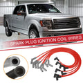 8 Pcs Spark Plug Wire Set with Ignition Coil for Ford Valve Cover (1990–1995)