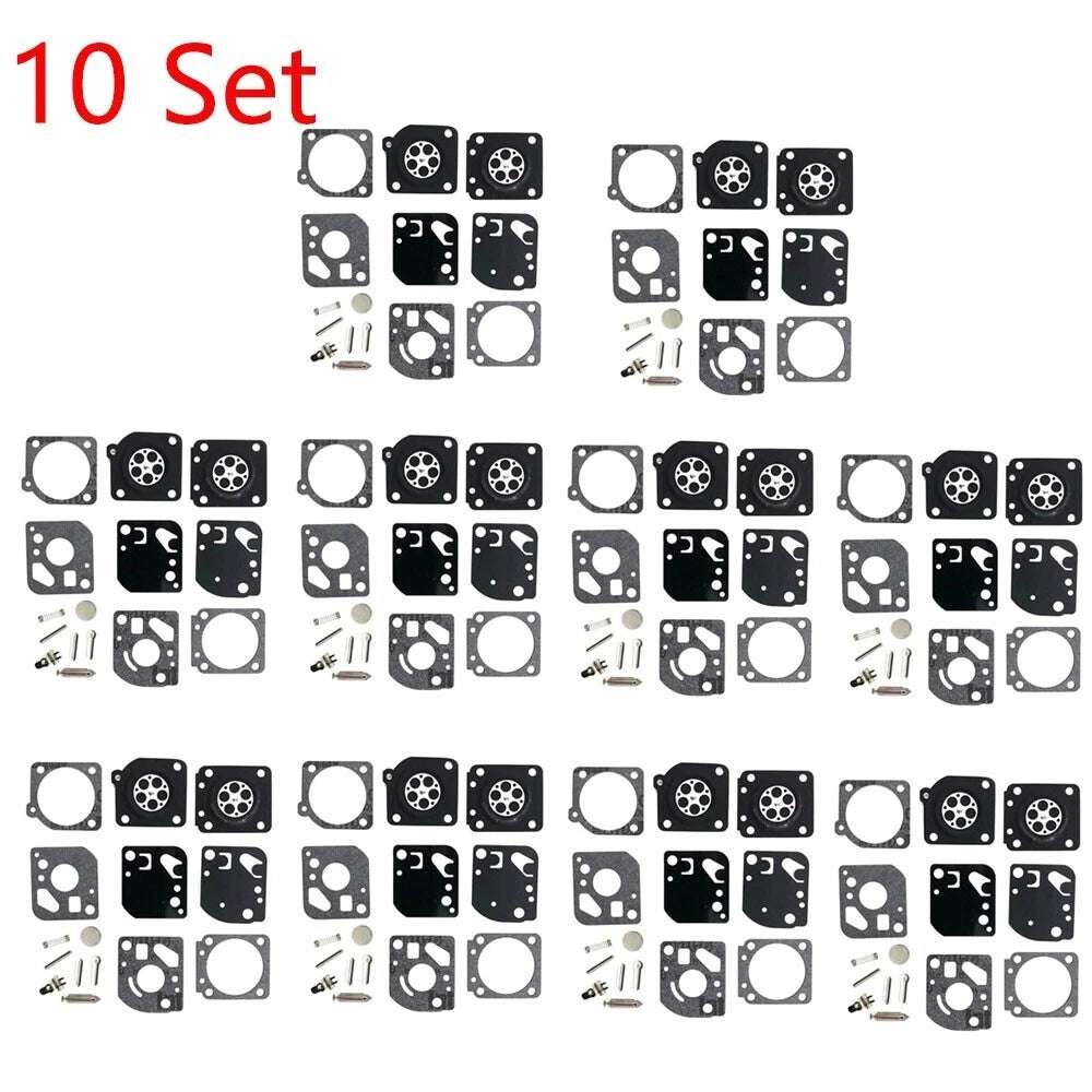 Set of 10 Carburetor Diaphragm Gasket Rebuild Kit for Zama RB-29