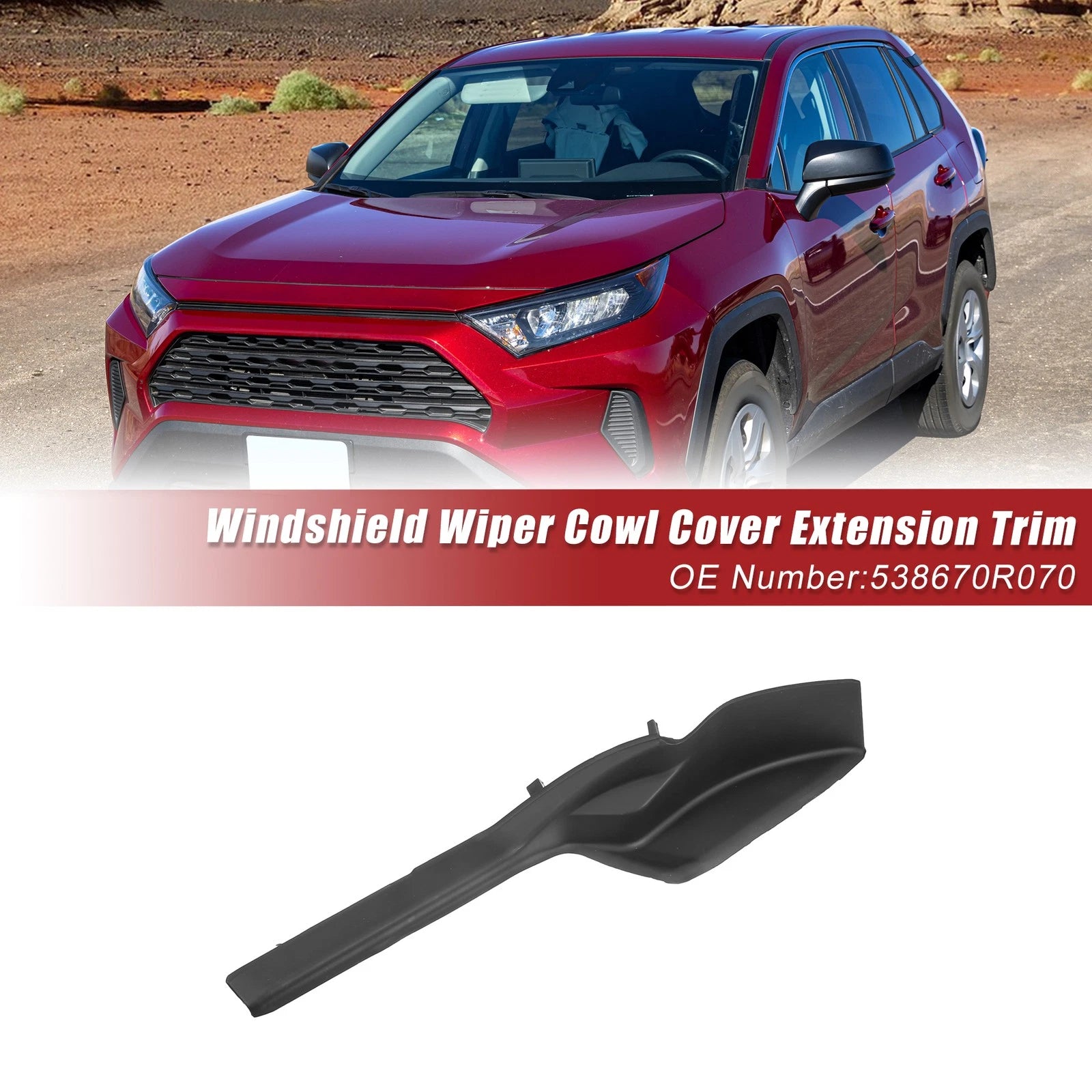 Front Left Windshield Wiper Cowl Panel for Toyota RAV4 (2020–2022) No.538670R070
