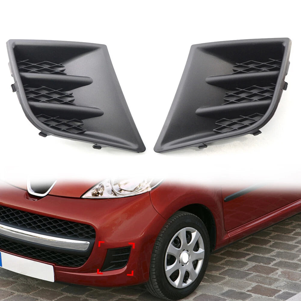 1 Pair Black Front Lower Bumper Grille for Peugeot 107 (2005–2012)