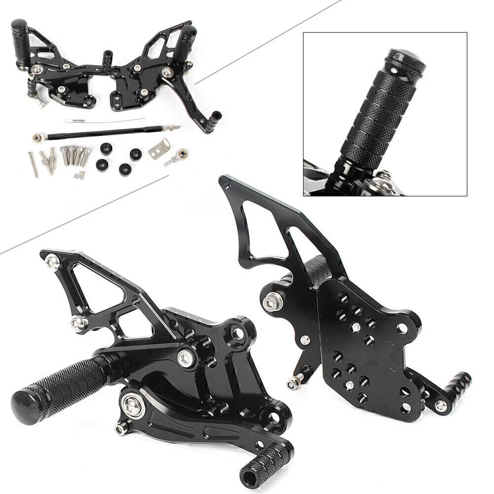 Adjustable CNC Black Rearsets Foot Pegs for Kawasaki Z300 (2013–2014)