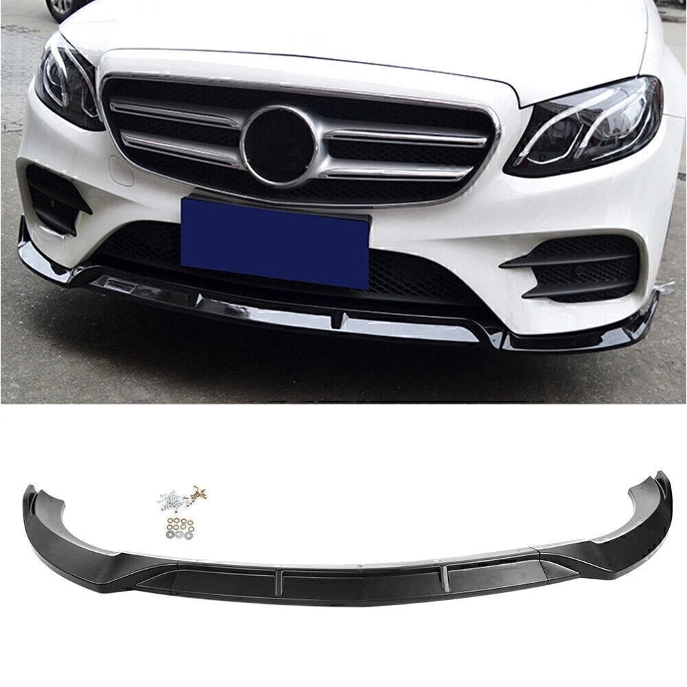 3pcs ABS Front Bumper Lip Covers for Benz E-Class W213 (2017–2018)