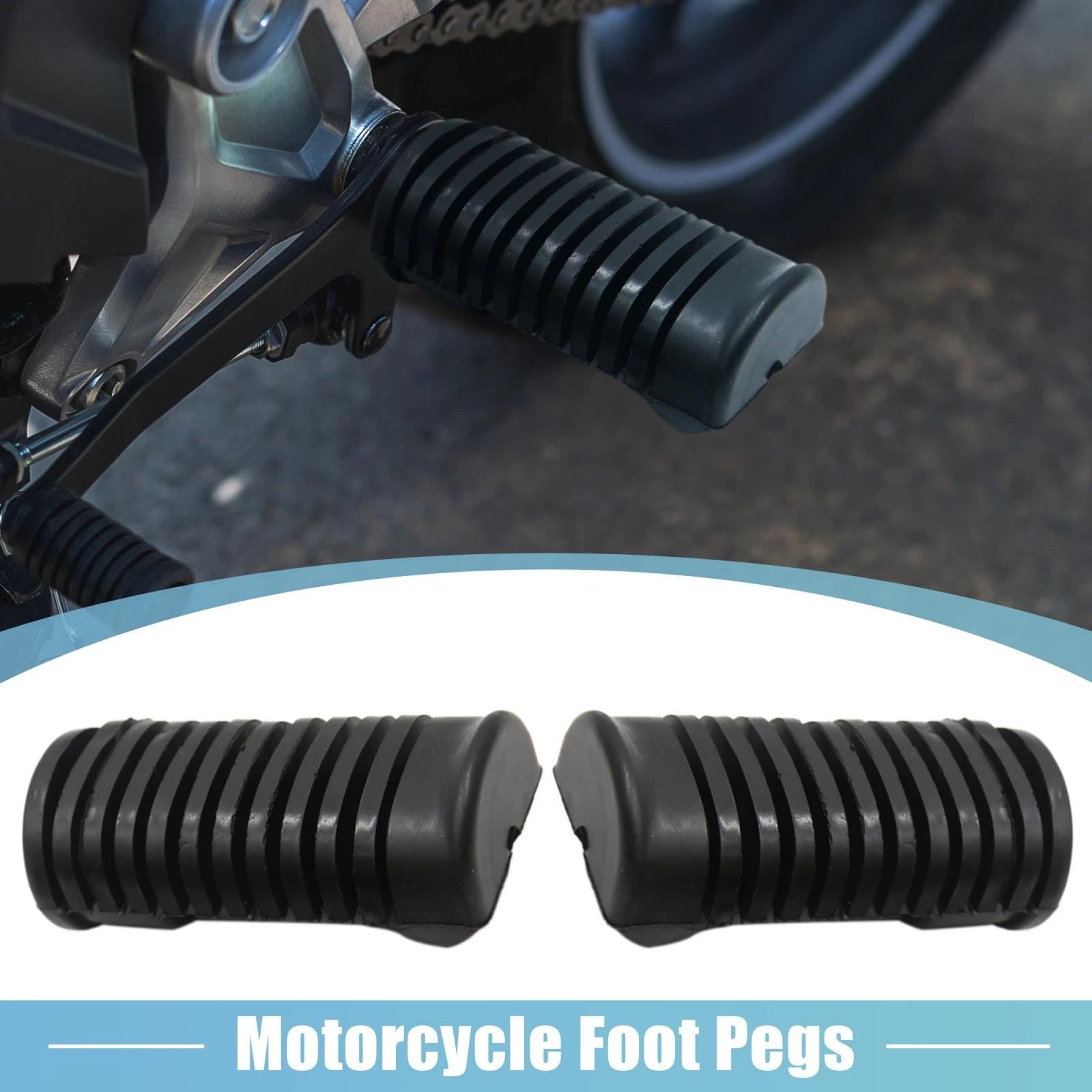 Pair Motorcycle Footpeg Rubber 16mm 19mm Replacement for Universal (—)