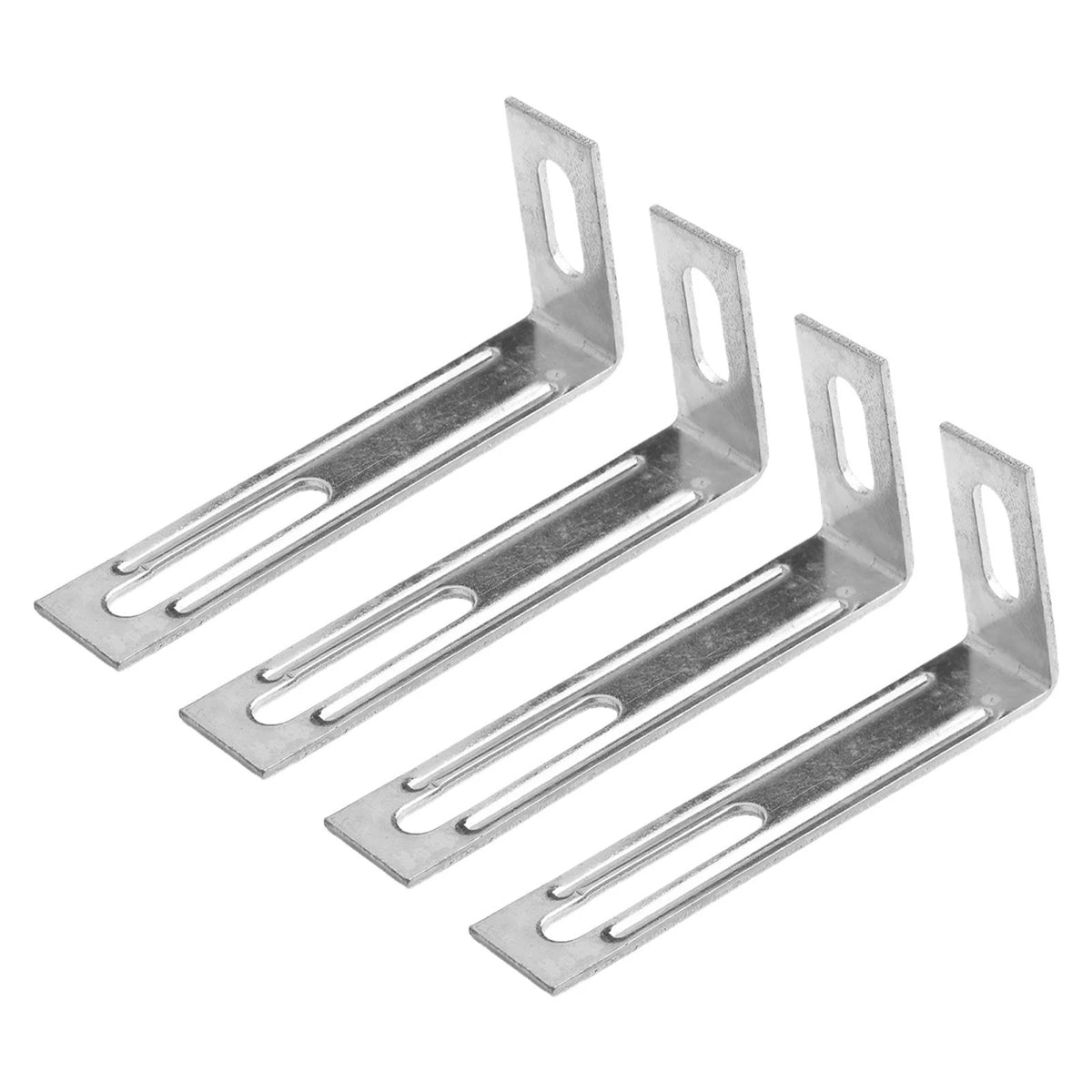 Set of 4 Zinc Alloy L Shaped Angle Brackets with Bolts